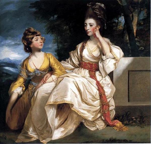 Sir Joshua Reynolds Portrait of Mrs. Thrale and her daughter Hester oil painting image